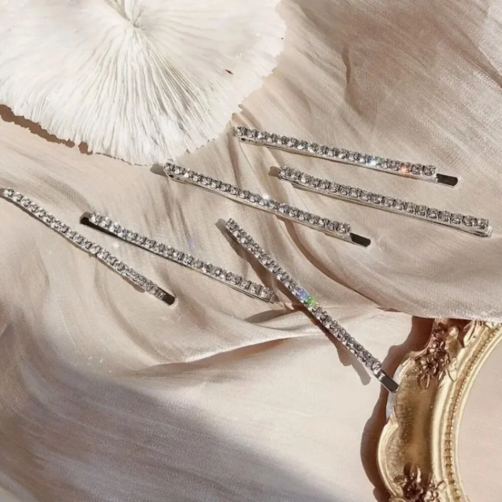 5pcs Shimmering Rhinestone Hair Clips